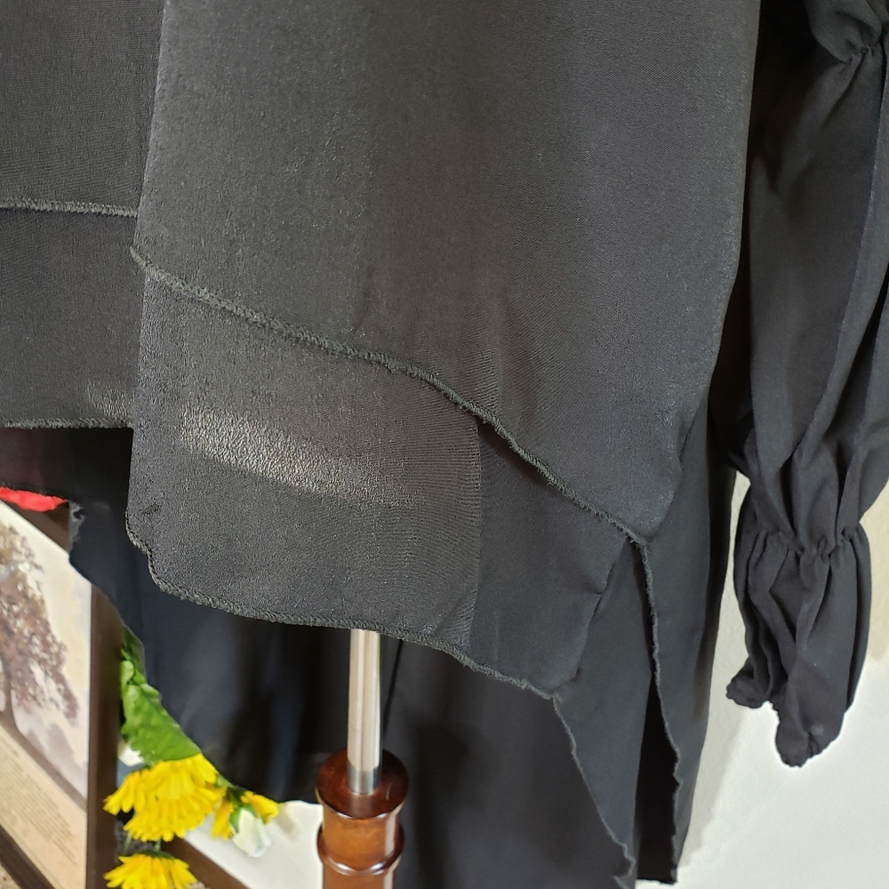 Boutique New Black Hem Dip Blouse Small & XL - Picture 6 of 11